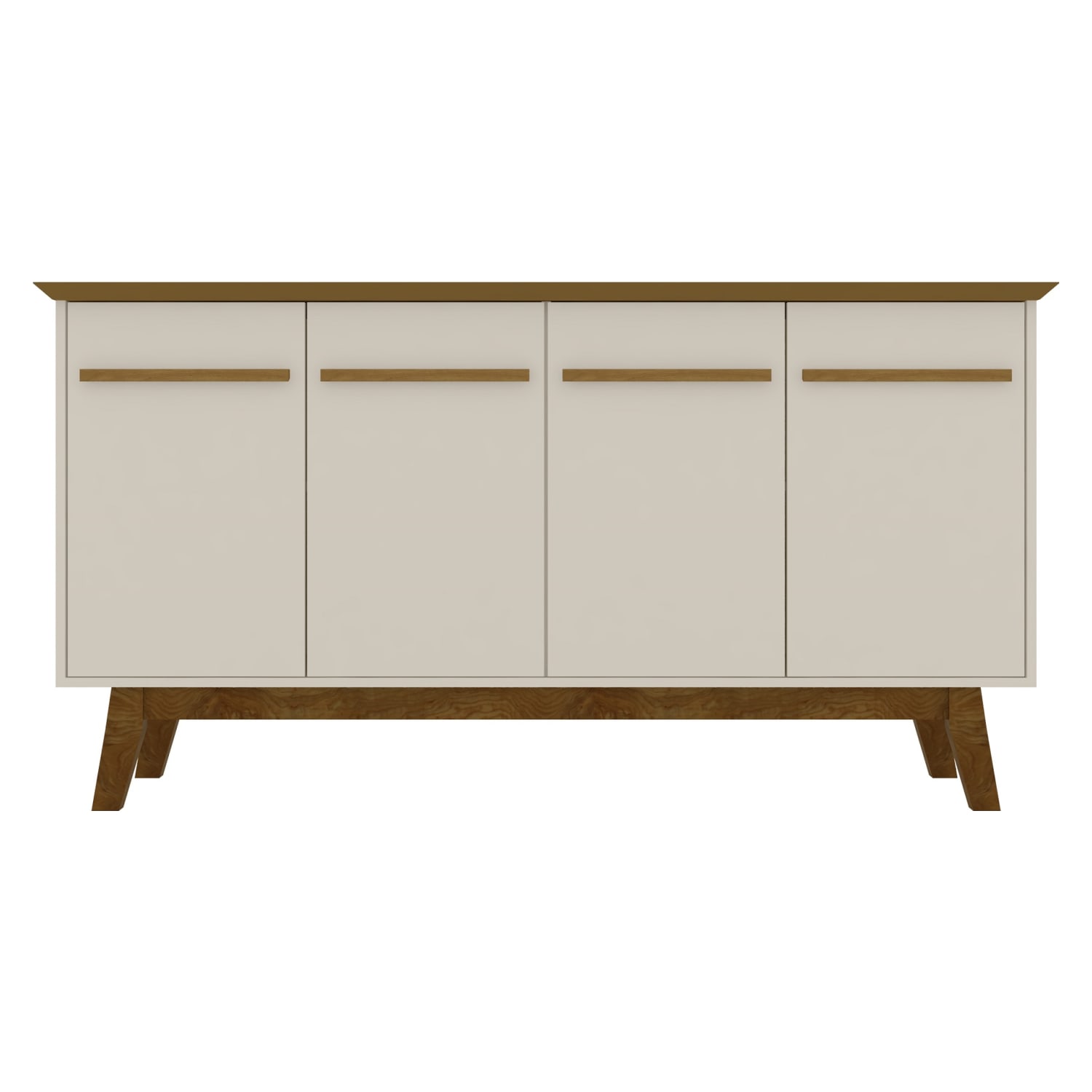 Yonkers 62.99 Sideboard with Solid Wood Legs and 2 Cabinets in Off White and Cinnamon