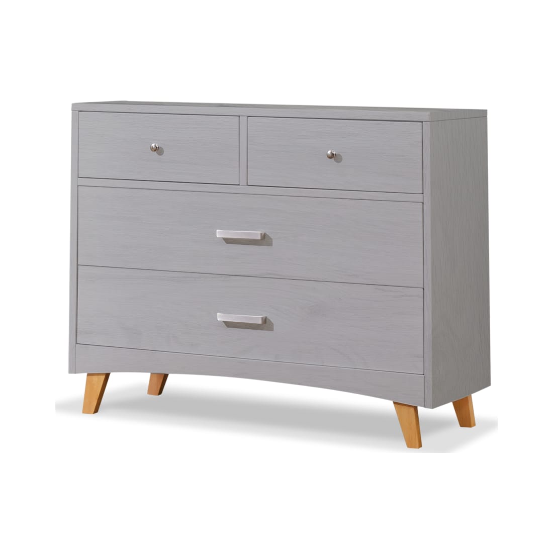 Sorelle Soho 4 Drawer Dresser - Weathered Gray and Natural Wood