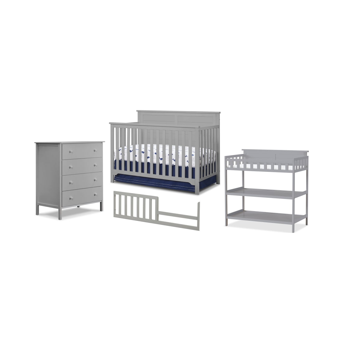 Sorelle Babies Bedroom Bundle - Gray