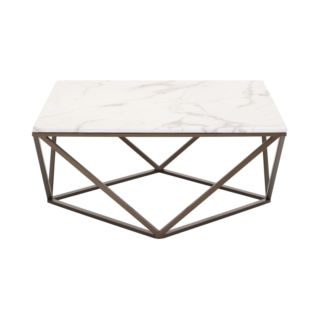 Tintern Coffee Table White & Antique Brass