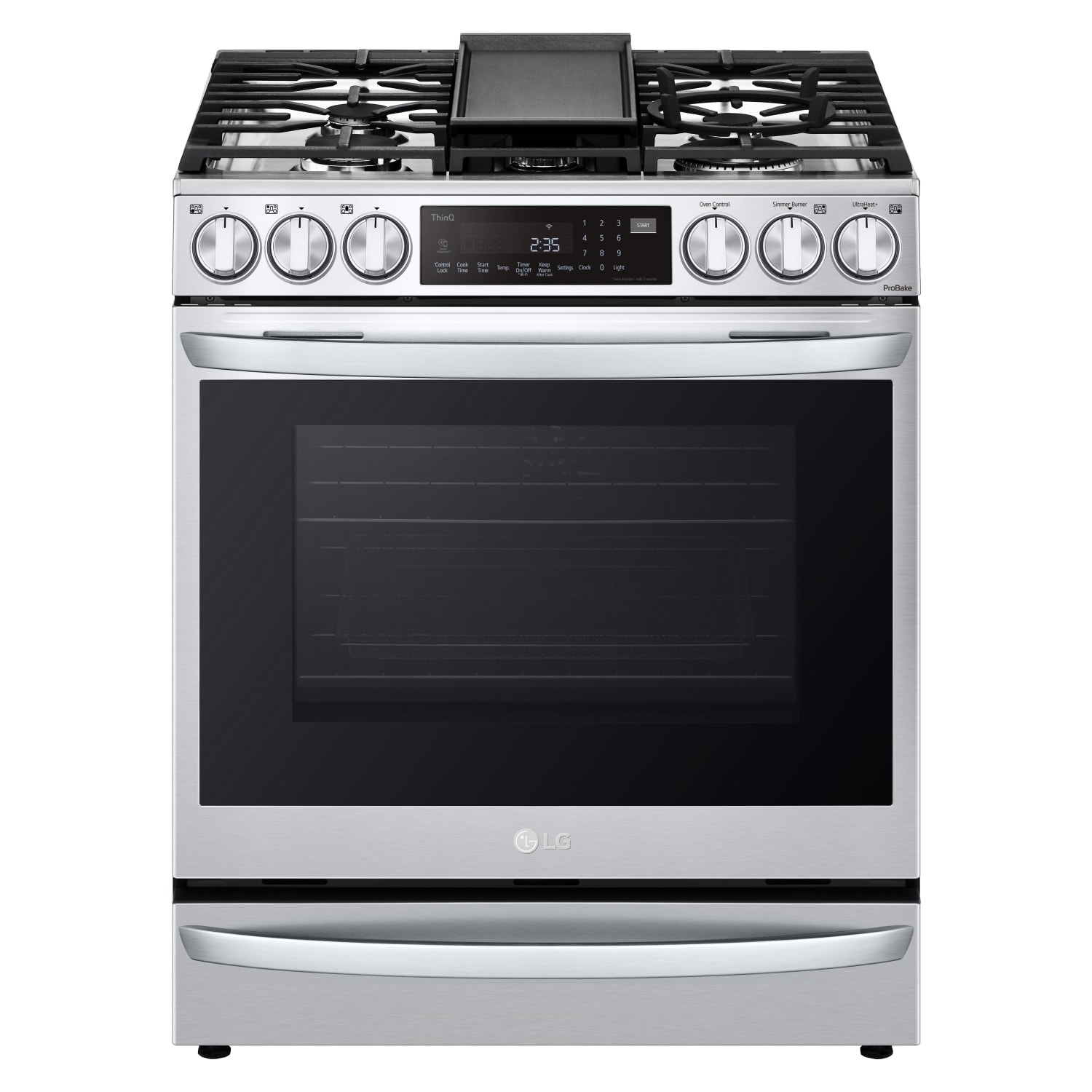 LG 6.3 cu. ft. Smart Wi-Fi Enabled ProBake Convection InstaView Gas Slide-in Range with Air Sous-Vide -LSGL6337F