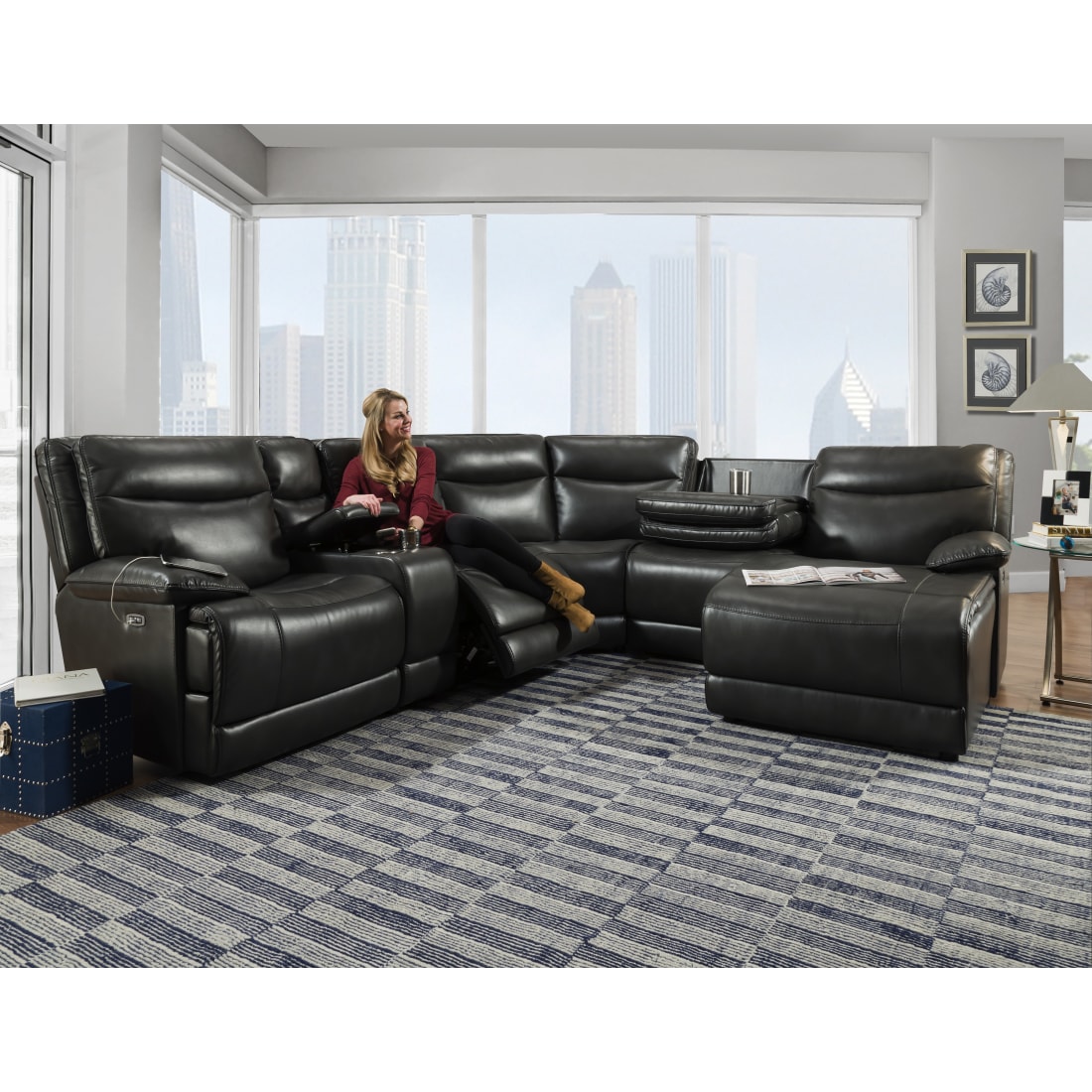 Illusions Sectional - Left Side Facing Sofa & Right Side Facing Loveseat