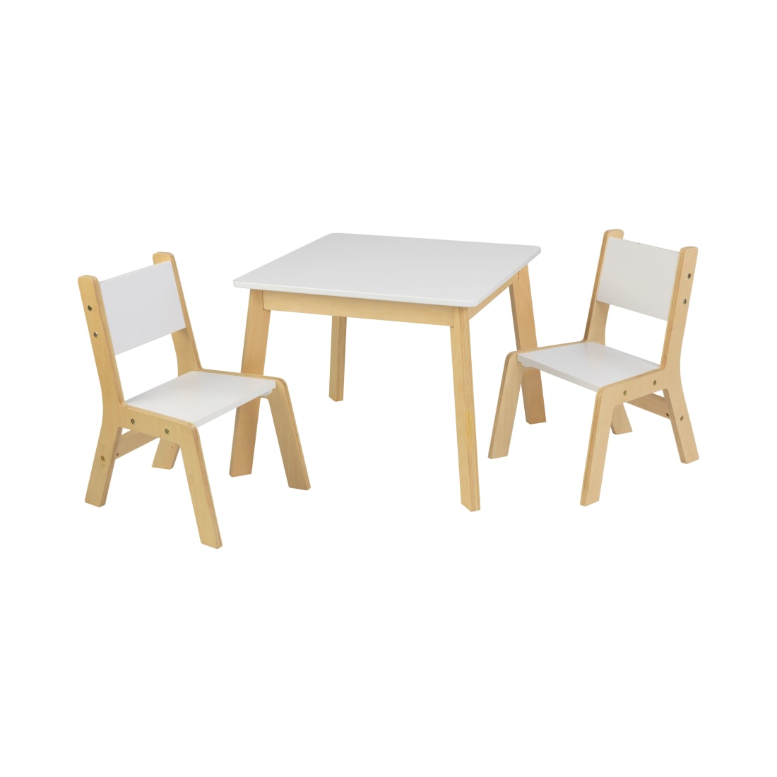 KidKraft Children's Modern Table and Chair Set, White & Natural