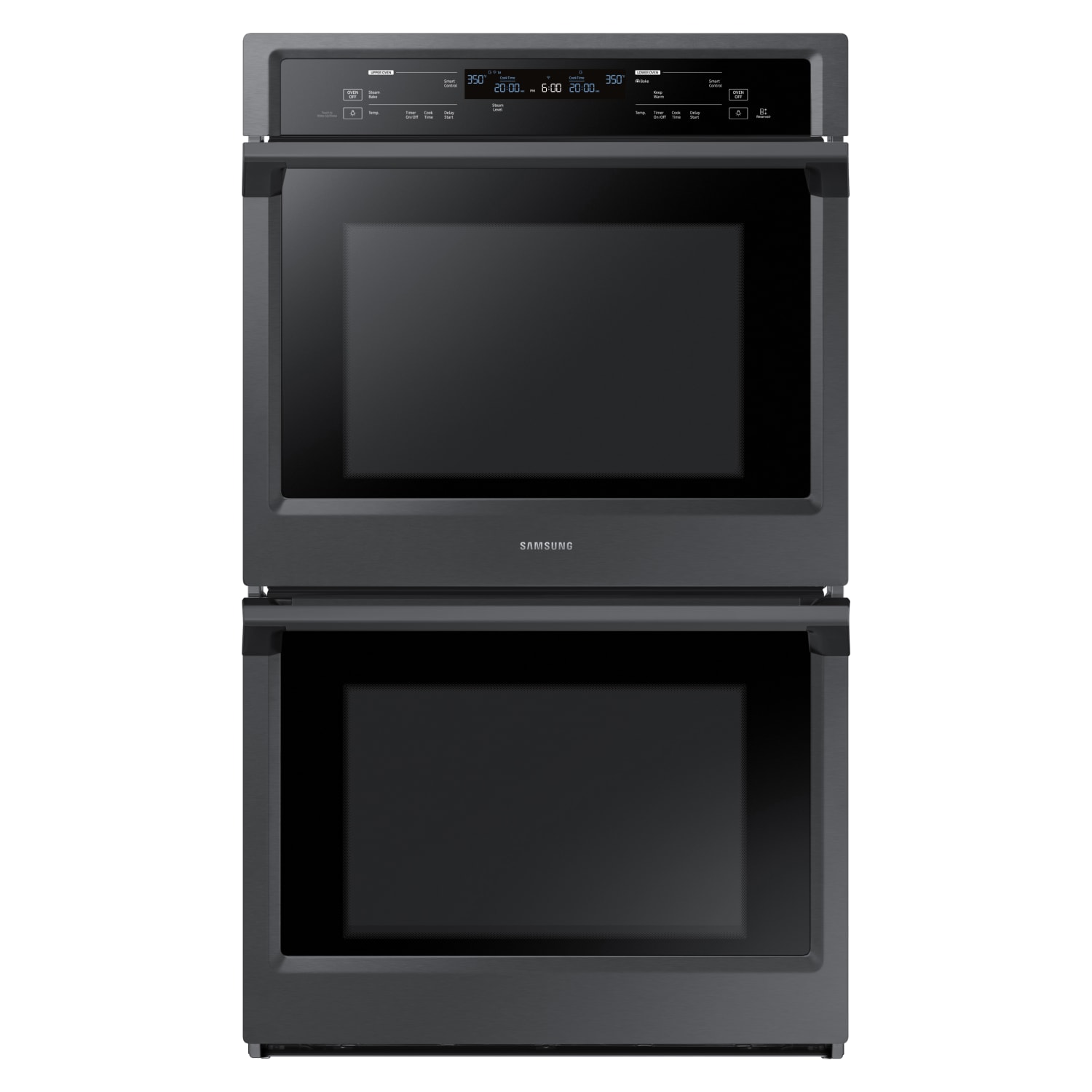 Samsung 5.1 cu. ft. Double Wall Oven 30”, Steam Cooking, True Convection, WIFI - Black Stainless Steel