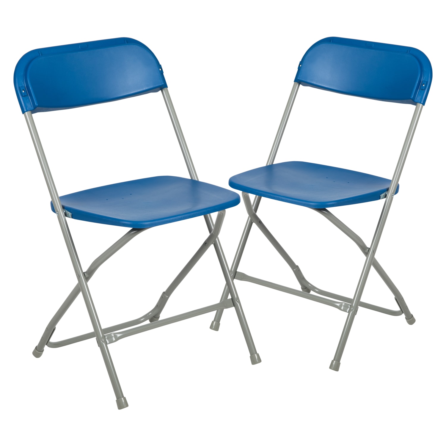 Hercules  Series Plastic Folding Chair - Blue - 2 Pack Comfortable Event Chair-Lightweight Folding Chair