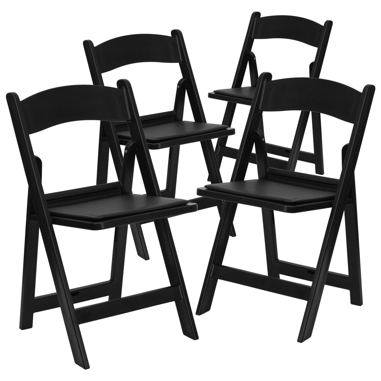 Hercules Folding Chair - Black Resin - 4 Pack Comfortable Event Chair - Light Weight Folding Chair