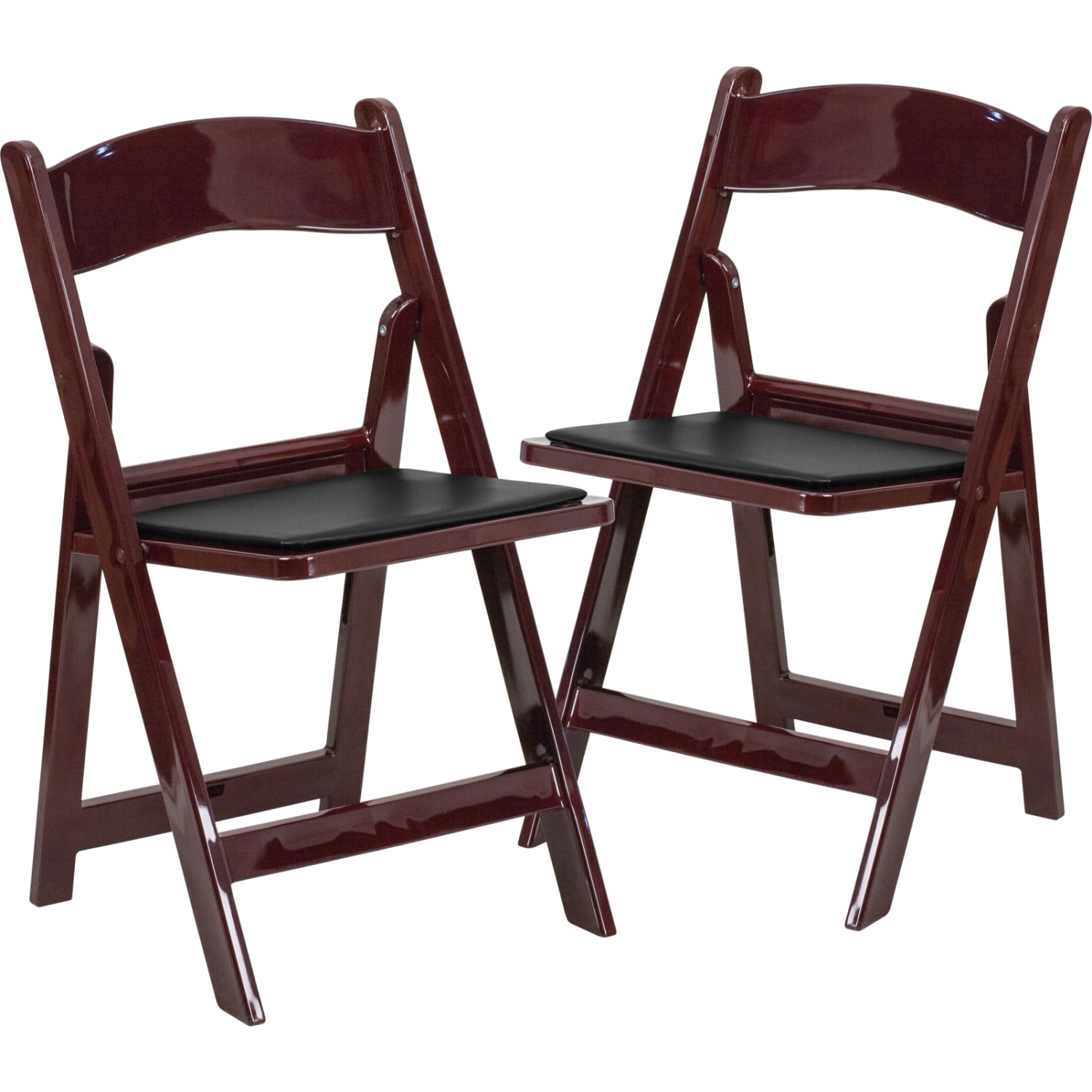 Hercules Folding Chair - Red Mahogany Resin - 2 Pack Comfortable Event Chair - Light Weight Folding Chair