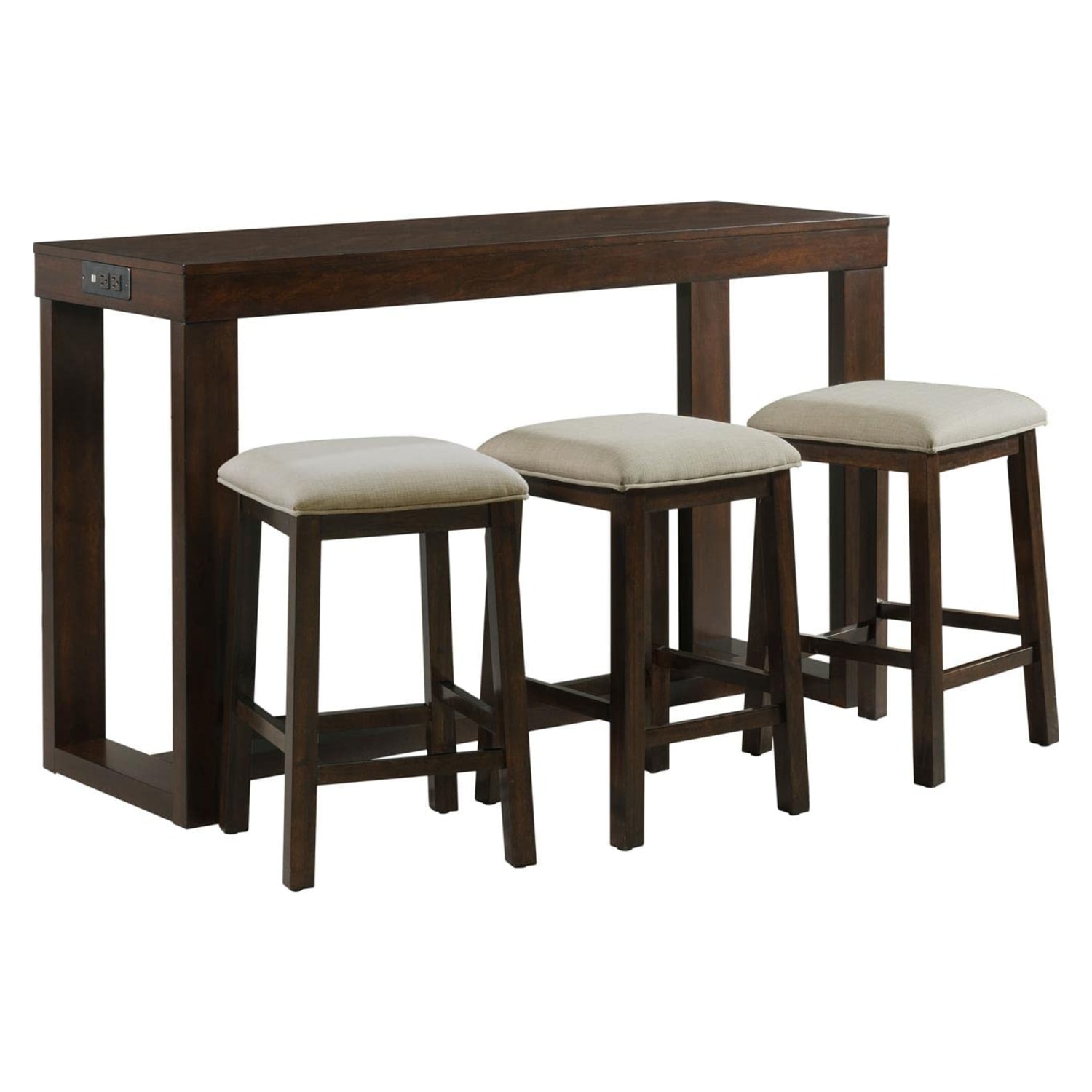 Cedar Creek Sofa Table & 3 Barstools