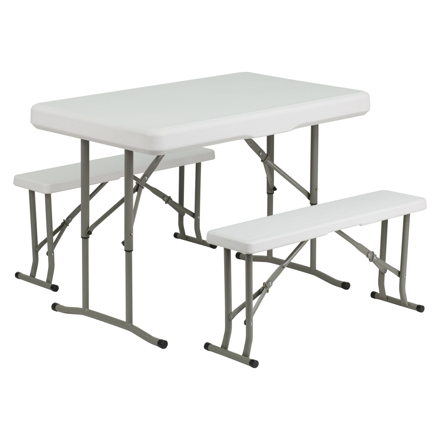 3 Piece Portable Plastic Folding Bench and Table Set