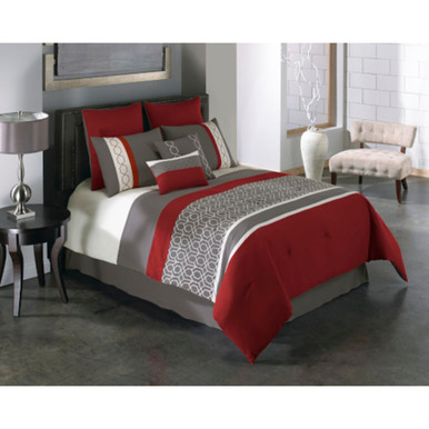 The Lexann Pink/White/Gray Twin Comforter Set is available at Complete  Suite Furniture, serving the Pacific Northwest.