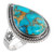 Matrix Turquoise Teardrop Ring Sterling Silver Size 9