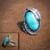 Size 8, 925 Solid Sterling Silver Natural Gemstone Turquoise Ring