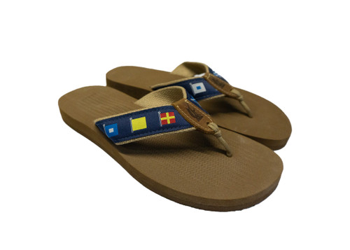 Men's Rubber Footbed Sandal With Nautical Flag