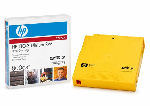 HP LTO-3 Ultrium 800 GB Re-writable Data Cartridge - LTO-3 - Rewritable - Labeled - 400 GB / 800 GB - 2690.29 ft Tape Length - C7973A