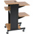 27519 - Balt Presentation Stand - 3 x Shelf(ves) - 40.3" Height x 18" Width x 30" Depth - Powder Coated - Steel - Black, Teak