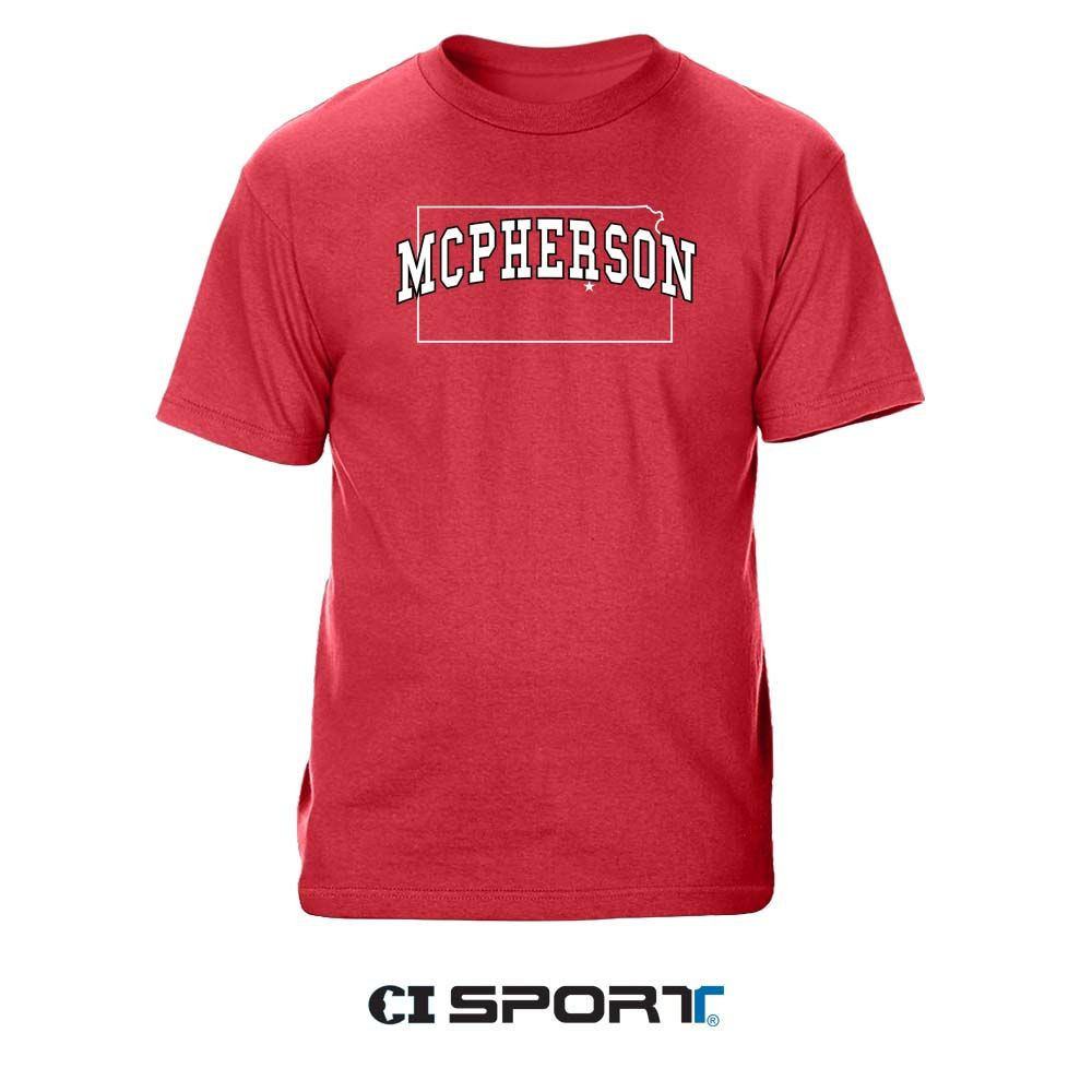 CI Sport SS Tee - Red - Gabby - McPherson College Bulldog Store