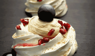 Meringue nests with liquorice cream