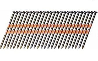 3" x .131"  Hot Dipped Galvanized Smooth Shank 21 Degree Plastic Collated Framing Nails 4000 per box