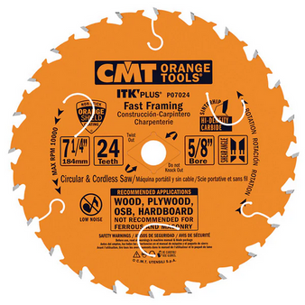 CMT P07024 ITK Plus Framing Blade 7-1/4 x 24 ATB 5/8 inch Bore