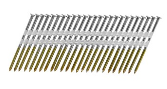 3" x .120" Bright Smooth Shank 21-22 Degree Plastic Collated Framing Nails 4000 per box