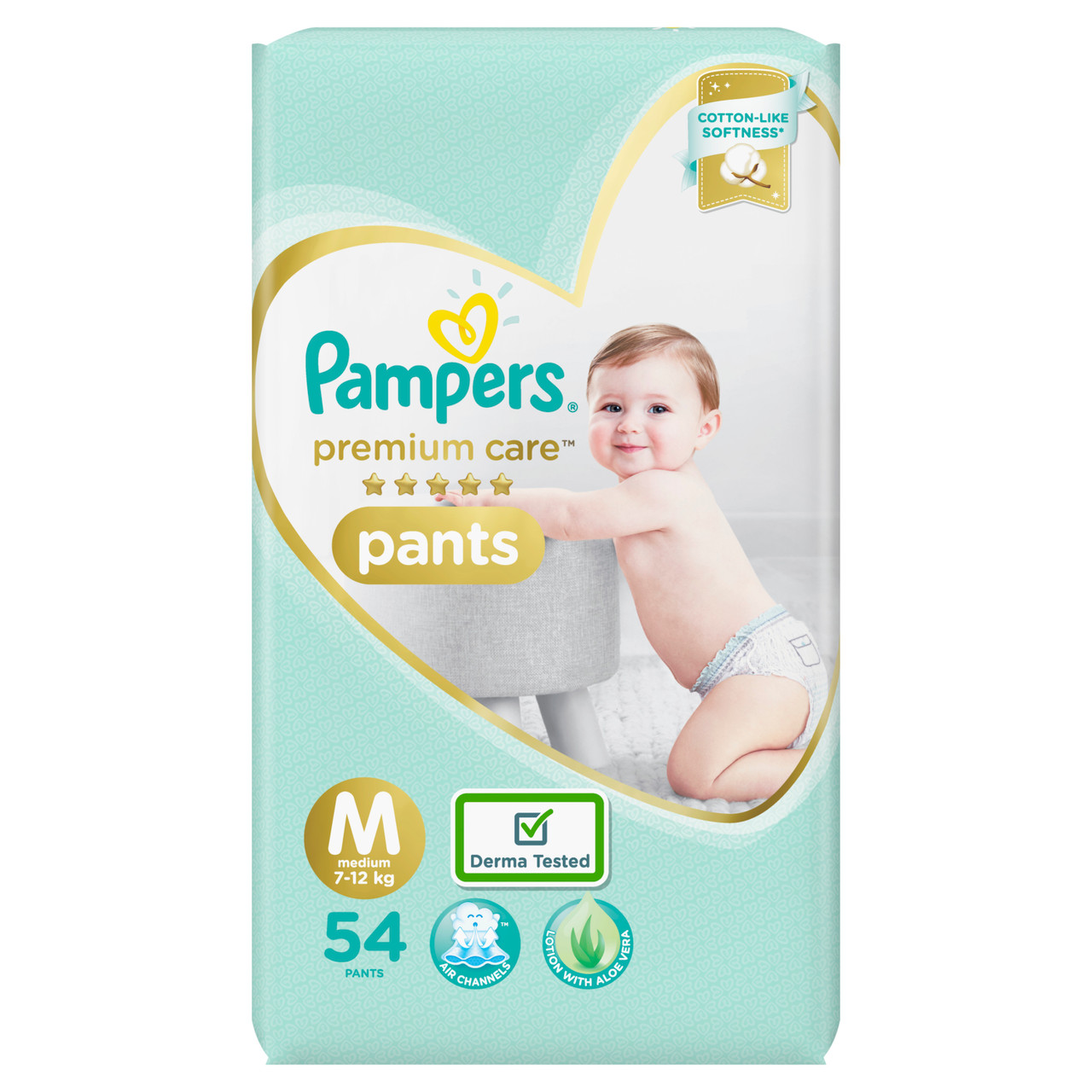 Premium Care Pants Diapers, Medium, 54 