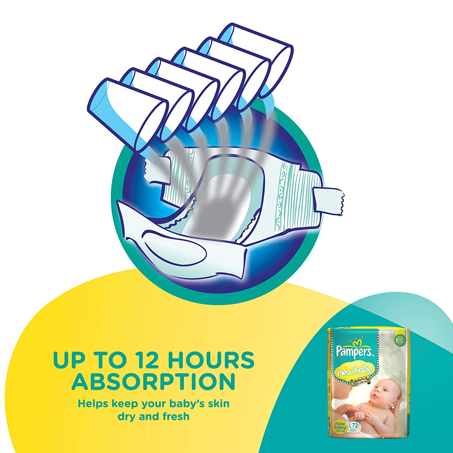 pampers new baby diapers 72