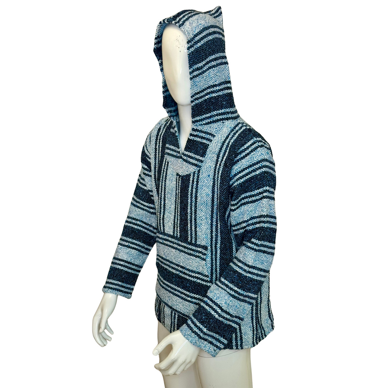 Poncho Con Cappuccio Iguana Jack Unisex - Jerga Messicana In Tessuto Coperta