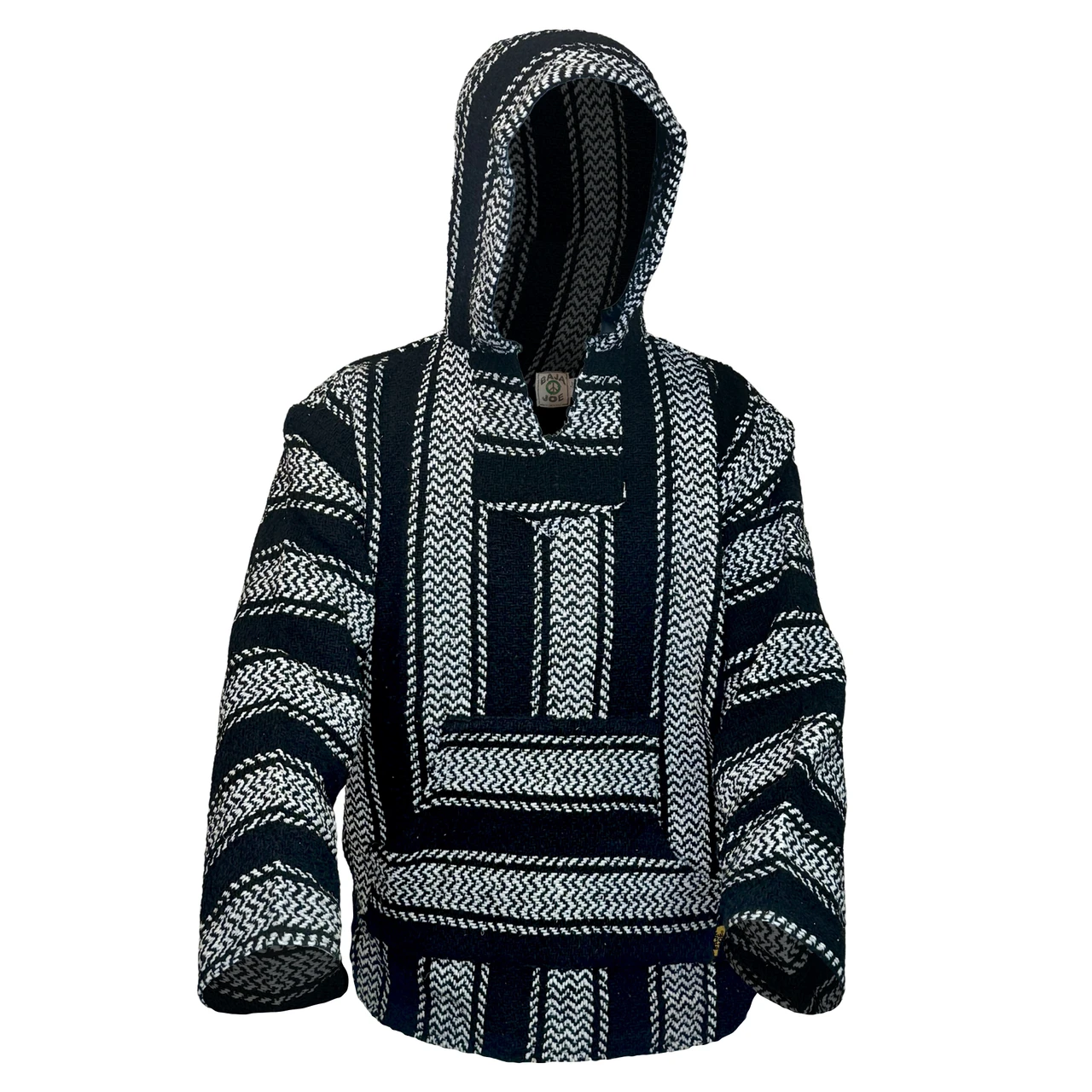 Baja Joe Mexican Hoodie – Black and White | Earth Ragz