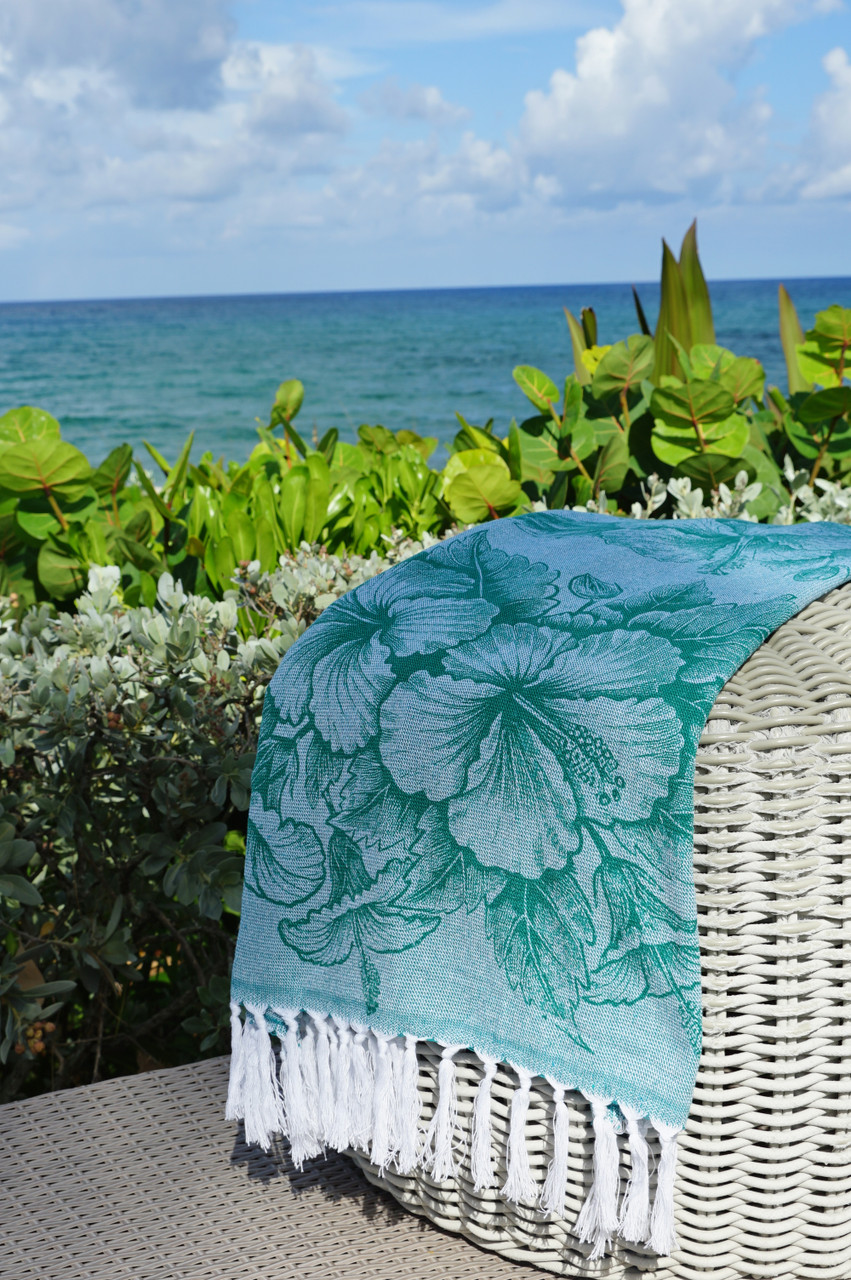 Hibiscus Sand Free Fringed Towel – Earth Ragz