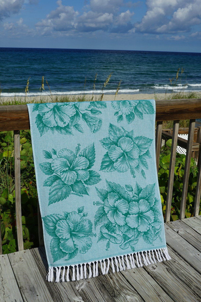 Hibiscus Sand Free Fringed Towel – Earth Ragz