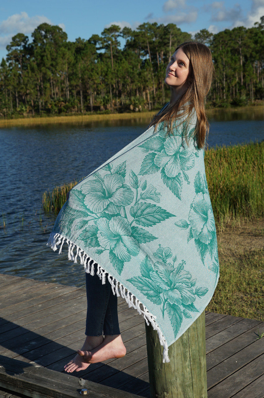 Hibiscus Sand Free Fringed Towel – Earth Ragz