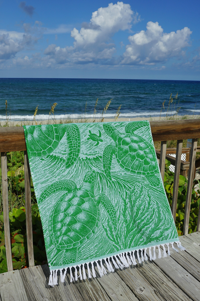 Turtles Sand Free Fringed Towel – Earth Ragz