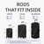 Hamachi rods the fit in airline travel suitcase, duffel bag or carry on luggage