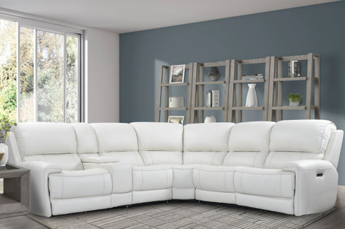 EMPIRE LEATHER IVORY SECTIONAL