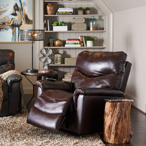 LA Z BOY JAMES ROCKER RECLINER, + WALL RECLINER, POWER, & LEATHER