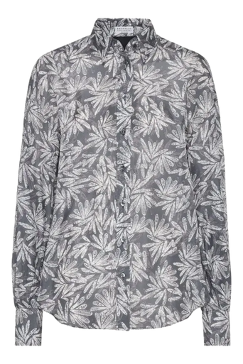 Brunello Cucinelli Women's Abstract-print Silk Shirt