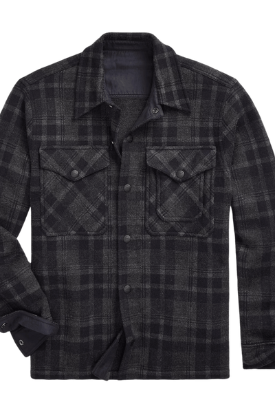 Ralph Lauren Men's Plaid Wool Workshirt Sweater
