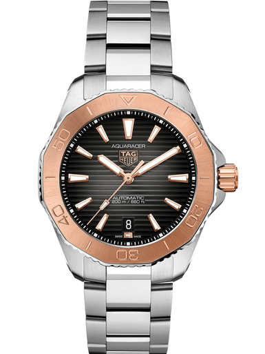 TAG Heuer Aquaracer Professional 200 Date 40mm 18k Rose Gold Black Dial Men's Watch