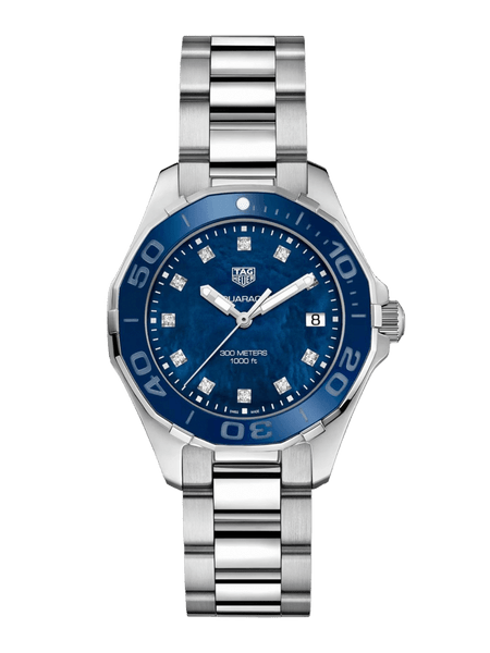 TAG Heuer Aquaracer Quartz 35mm Women's Watch Blue Mother Of Pearl