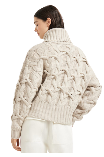 Brunello Cucinelli Women's Crisscross Cable Cardigan in Cashmere Feather Yarn - Image 3