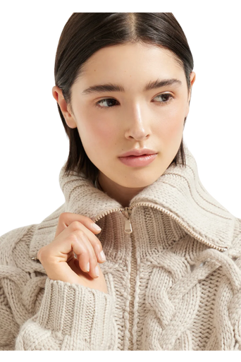 Brunello Cucinelli Women's Crisscross Cable Cardigan in Cashmere Feather Yarn - Image 4