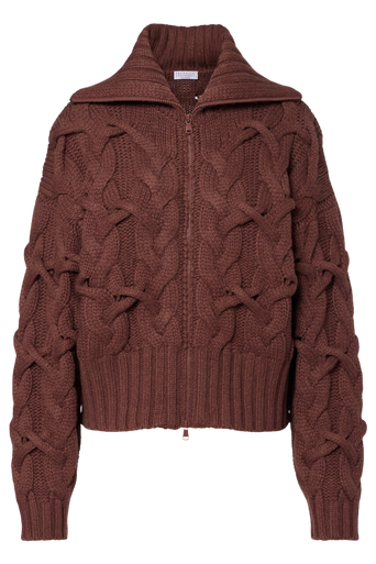 Brunello Cucinelli Women's Crisscross Cable Cardigan in Cashmere Feather Yarn - Image 7