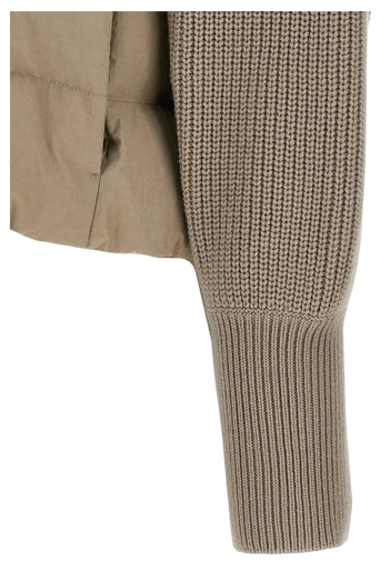 Brunello Cucinelli Women's Hooded Knitted-sleeve Puffer Jacket - Image 9