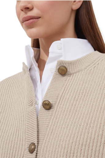 Brunello Cucinelli Women's Virgin Wool, Cashmere and Silk English Rib Cardigan with Metal Buttons - Image 4
