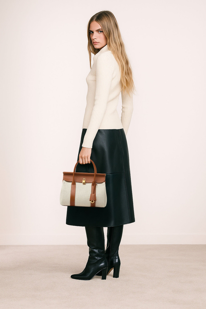 Loro Piana Women's Loom bag L25 (Cotton, Calfskin) - Image 3