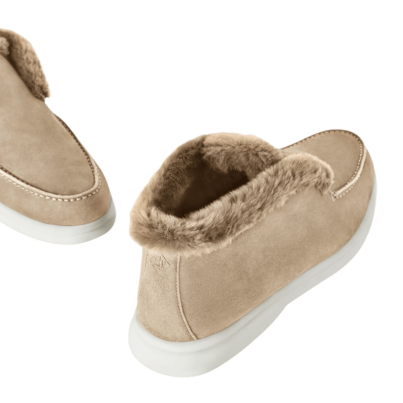 Loro Piana Women's Open Walk Ankle Boot (Suede with Beaver Fur) - Image 6