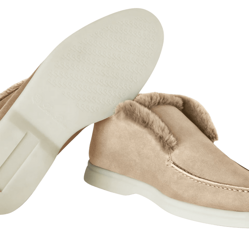 Loro Piana Women's Open Walk Ankle Boot (Suede with Beaver Fur) - Image 7