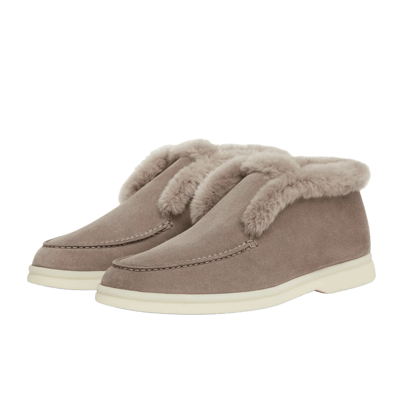 Loro Piana Women's Open Walk Ankle Boot (Suede with Beaver Fur) - Image 8