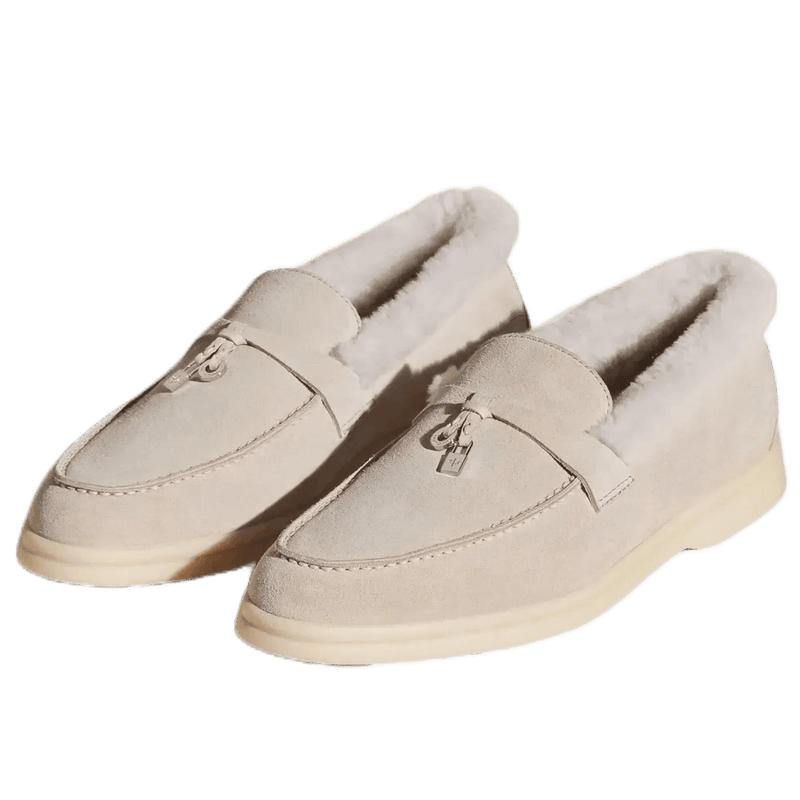 Loro Piana Women's Summer Charms Walk Loafers (Suede with Beaver Fur)