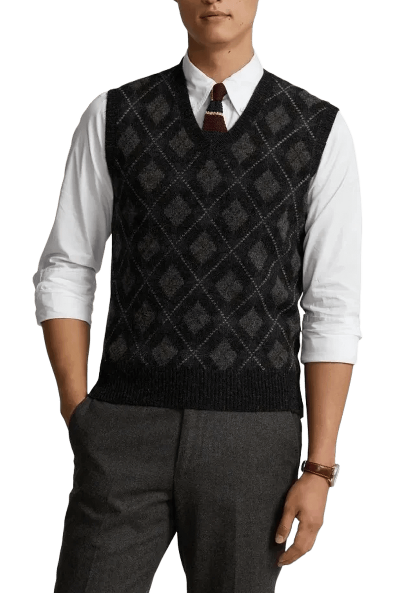 Ralph Lauren Men's Argyle Wool Sweater Vest